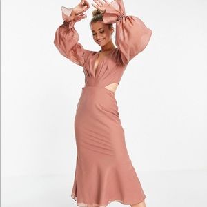 ASOS DESIGN Tall Pleated Midi Dress